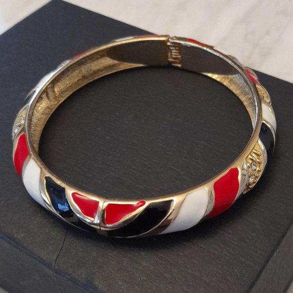 Pair of Enamel and Crystal Bangles - Picture 7 of 15